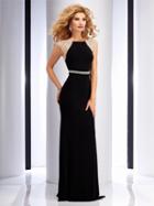 Clarisse - 2729 Illusion Cap Sleeve Sheath Gown