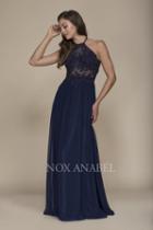 Nox Anabel - G096 Beaded Lace Halter Chiffon A-lien Dress