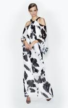 Daymor Couture - Halter Cold Shoulder Floral Dress 580