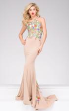 Jovani - 49427 Modified Halter Neck Fitted Gown