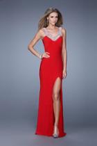 La Femme - 21045 Bedazzled Scoop Sheath Dress