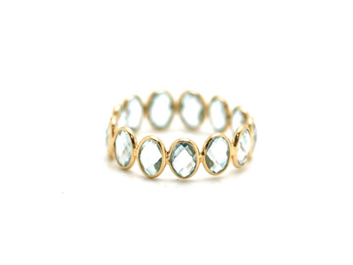 Tresor Collection - Sky Blue Topaz Stackable Ring Band In 18k Yellow Gold