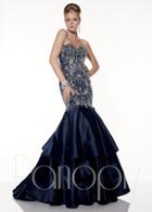 Panoply - Strapless Sweetheart Embellished Satin Mermaid Gown 44299