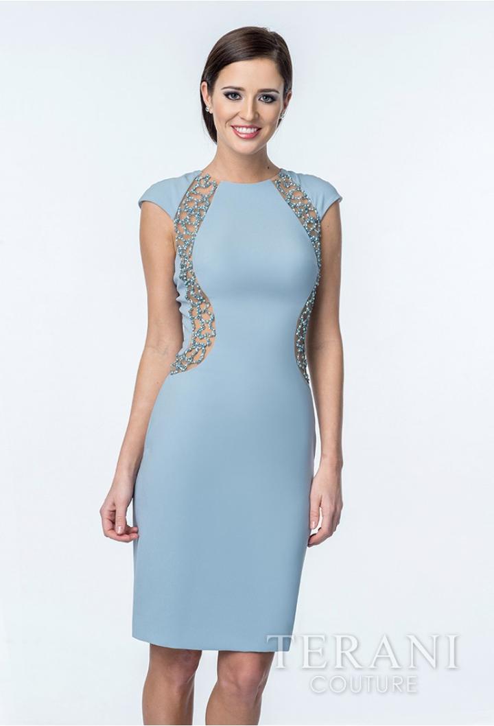 Terani Evening - Beaded Jewel Neck Cocktail Dress 1521c0210b