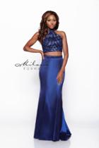 Milano Formals - Sleeveless Halter Neck Beaded Two Piece Long Dress E1923
