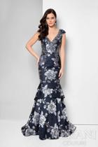 Terani Evening - Lovely Floral Cap-sleeve Marmaid Gown 1713m3498