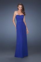 La Femme - 19155 Stylishly Pleated Strapless Sweetheart Evening Dress