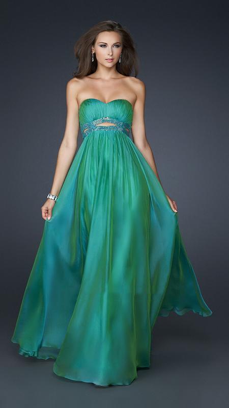 La Femme - Tucked Sweetheart With Cutouts Chiffon A-line Gown 17546