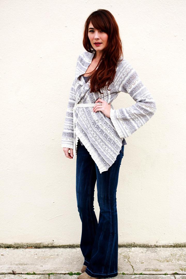 Goddis - Meg Pointelle Cardi In Platinum