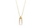 Tresor Collection - 18k Yellow Gold Necklace With Rose Quartz And Champagne Diamond