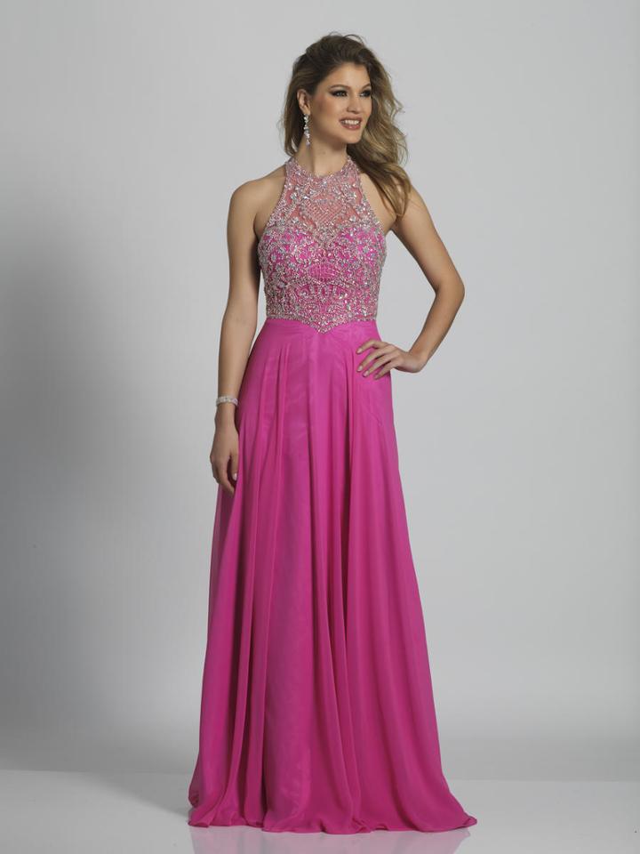 Dave & Johnny - A6610 Bejeweled Halter A-line Dress