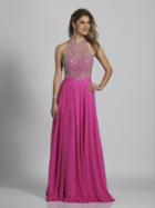 Dave & Johnny - A6610 Bejeweled Halter A-line Dress