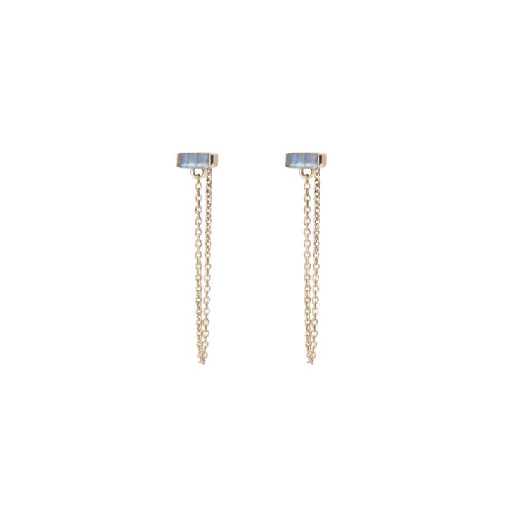 Margaret Elizabeth - Emerald Chain Studs Labradorite