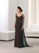 Montage By Mon Cheri - 112918 Long Dress In Cocoa