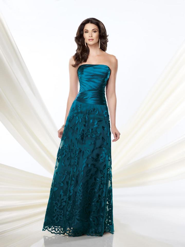 Montage By Mon Cheri - 214955 Long Dress In Teal