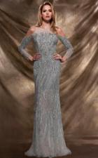 Mnm Couture - 9093 Cold Shoulder Shimmer Illusion Evening Gown