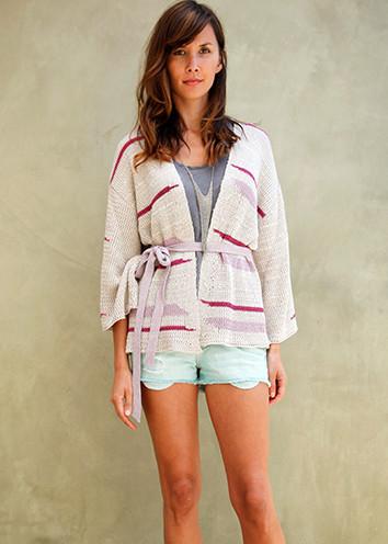 Goddis - Archer Belted Kimono In Cactus Flower