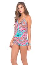 Luli Fama - Dream Catcher Cross Over Spaghetti Strings Romper In Multicolor (l472830)