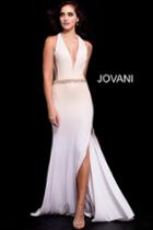 Jovani - 42722 Embellished Deep V-neck Jersey Sheath Dress