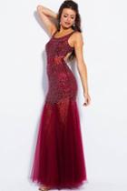 Jovani - Jvn55771 Embellished Scoop Trumpet Dress