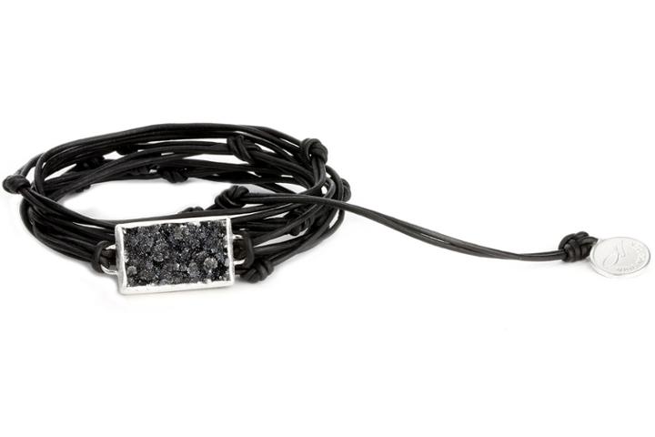 Nina Nguyen Jewelry - Bardot Black Druzy Silver Bracelet