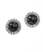 Cz By Kenneth Jay Lane - Classic Black Cz Pavãœâ£ã¥â© Round Pierced Stud Earring