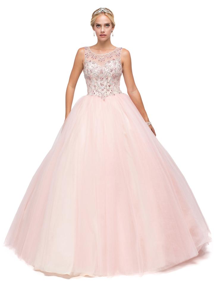 Dancing Queen - Illusion Bateau Neckline With Shimmering Embellishment Ball Gown 1166