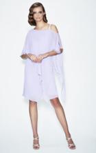 Daymor Couture - Asymmetric Neckline Cocktail Dress 557