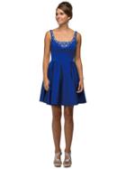 Dancing Queen - Embroidered Sleeveless Short A-line Dress 9493