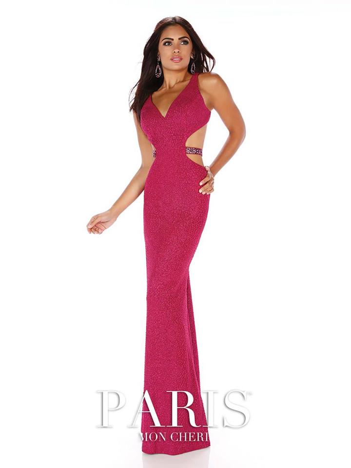 Paris Prom By Mon Cheri - 116779 Long Dress In Dark Fuchsia
