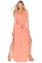 Caffe Swimwear - Double V Long Dress In Melon