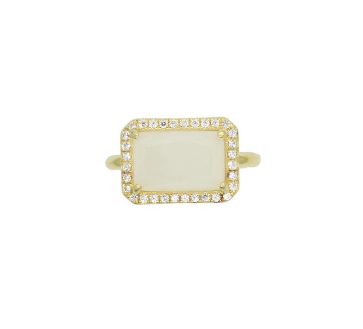 Rachael Ryen - Baguette Pave Ring - Moonstone