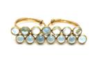 Tresor Collection - Blue Topaz Double Finger Ring In 18k Yellow Gold 9889375633