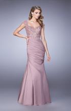 La Femme - 21669 Charming Lace And Satin Mermaid Gown