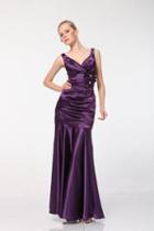 Cinderella Divine - Sleeveless Floral Appliqued Satin Trumpet Gown