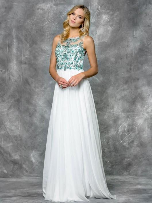 Colors Dress - 1653 Sheer Beaded Chiffon Evening Dress