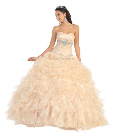 Eye-catching Pleated And Jeweled Sweetheart Ruffled Ball Gown