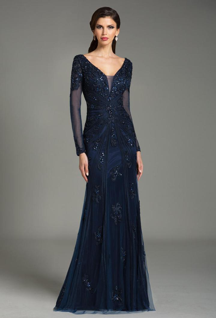 Feriani Couture - 26217 Sequined Sheer Evening Gown