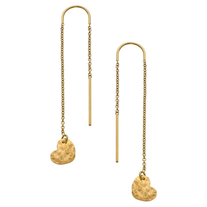 Heather Hawkins - Hammered Heart Thread Thru Earrings