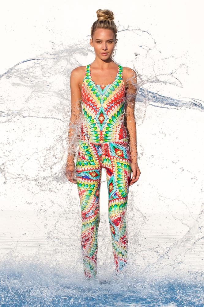 Luli Fama - Racerback Cutout Leotard In Multicolor (f510c01)