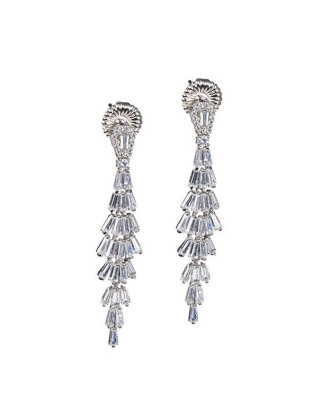 Cz By Kenneth Jay Lane - Tiered Baguette Drop Earrings