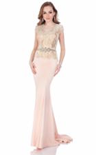 Terani Couture - 1622e1570 Beaded Illusion Jewel Trumpet Dress