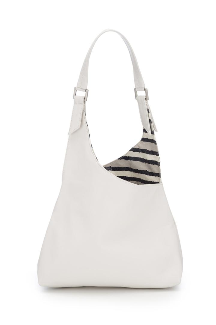 August Handbags - The Carmel - Bone & Taupe Watersnake Stripe