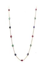 Tresor Collection - Emerald, Ruby And Sapphire Necklace In 18k Yg