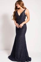 Jovani - 59631 V Neck Sleeveless Fitted Prom Dress