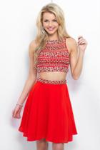 Blush - 11378 Beaded Two Piece Halter A Line Cocktail Dress