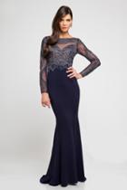 Terani Couture - 1721m4325 Sheer Embellished Evening Gown