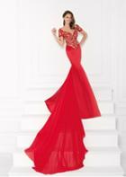 Tarik Ediz - Floral Illusion Bateau Neck Gown 92665