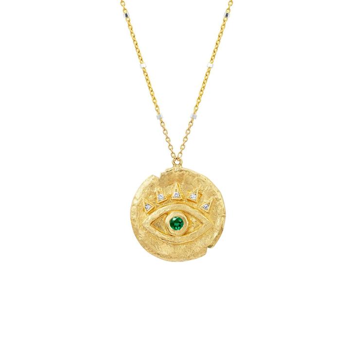 Logan Hollowell - New! Emerald Baby Eye Of Protection Coin Pendant