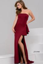 Jovani - Strapless Long Dress With High Slit 48789
